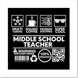 middle school teacher black Posters and Art